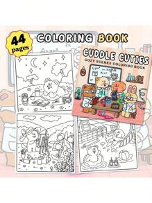 Cuddle Cuties: An Adult And Teen Coloring Book Featuring An Animal Science Lab, Designed To Help You Relax During Cozy Hygge Moments (Cozy Space Coloring), A Perfect Gift For Friends, Partners, And Family.,Back To School,School Supplies