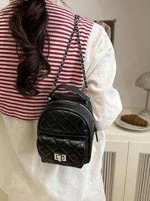 Mini Crossbody Bag, Fashionable Handheld Small Backpack, Rhombus Chain Versatile Everyday Shoulder Bag