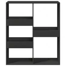 Bücherregal/Raumteiler Schwarz 100x33x115 cm - Schwarz - Übersicht 3