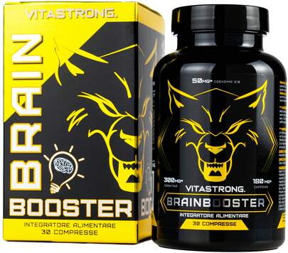Vitastrong Brain Booster, Powerful Nootropic With Pantothenic Acid, Caffeine, Carnitine And B Vitamins For Mental Performance