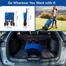 Perfect For Father's Day Gift, 39" Oversized Foldable Cart With Canopy, 330lbs Capacity, All-Terrain Wheels & Rear Storage Box, Great For Beaches, Lawns, Sports, Camping, Fishing, Barbecues, Mobile Carts.