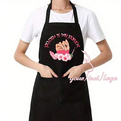 1pc Custom Fashion Nail Polish Printed Apron,For Home Cooking Baking BBQ DIY Use,Dad Father Men Women Custom Name Logo,Chef Cooking Kitchen Apron,Personalized Kitchen Apron,Custom Logo Name Chef Cooking Apron Perfect For Mom Husband Girlfriend Boyfriend Father's Day,Mother's Day,Birthday Anniversary Graduation Wedding Love Unique,Home Harmony