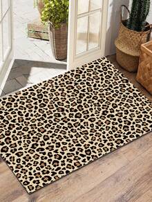 1pc Leopard Print Textured Carpet, Modern Home Decor, Suitable For Area Rug, Bedroom Decor, Small Rug, Carpet, Home Decor, Living Room Rug, Living Room Small Rug, Bedroom Rug, Living Room Home Decor, Outdoor Rug, Washable Rug