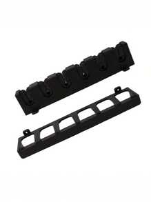 2pcs Wall Mount Fishing Rod Organizer - Heavy-Duty Steel Rack With Adjustable Vertical & Horizontal Slots, Anti-Rust Powder Coating - For Garage Tool Walls, Man Cave Storage, Boat Deck Organizing, Tackle Room Systems - Space-Saving Rod Holder - Angler's Gear Mount - Clutter-Free Pole Rack - Wall-Mounted Fishing Accessory - Garage Storage Solution