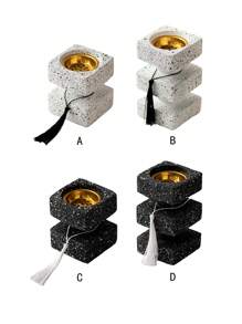 1 Peça Queimador de Incenso Quadrado de Resina para Mão, Textura Pontilhada, Preto e Branco, Estilo Moderno Minimalista, Suporte de Incenso para Hotel, Casa, Escritório, Sala de Estar, Decoração de Feriado