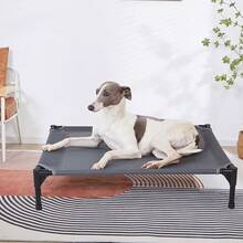 Elevated Outdoor Dog Bed - Raised Cot Large Dogs, Heavy Duty Pet Cots Waterproof, Cooling, Washable Breathable Teslin Mesh, Durable, Non Slip, 42 Inches, - Grey - View 2