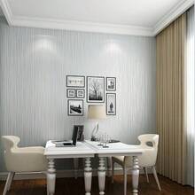 Papel de Parede Listrado, Papel de Parede 3D Moderno Relevo, Papel de Parede com Textura Metalizada Prateada com Glitter, Adequado para Quarto, Adulto, Adolescente, Sala de Estar, Lounge, Corredor, Hall