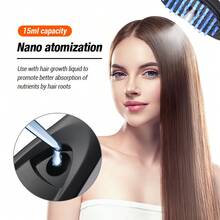Multi-Function Massage Comb, Vibration Massage + Red And Blue Light Therapy + Nano Atomization Three-In-One, Micro-Current Head Meridian Massager, Anti-Hair Loss Therapy Device, Red And Blue Light Scalp Nourishing Instrument, Three-Speed Vibration, With USB Charging Cable - màu đen - Xem 5