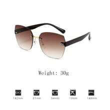 1 Pair Brown Square Frameless Retro Fashion Fashion Glasses, Suitable For Street Photography, Beach, Travel