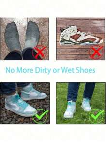 3 PIEZAS Cubiertas reutilizables de silicona para zapatos para hombres y mujeres - Protectores de zapatos impermeables y antideslizantes para viajes, cubiertas de botas transparentes con diseño flexible, accesorios livianos de lluvia para senderismo/camping, refrescantes de verano, playa, viajes