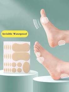 35pcs/Pack Anti-Friction Heel Pads, Adhesive Foot Care Sticker For Shoes, High Heels, Toe, Finger, Invisible Friction Relief Patch For Ankles - Foam Type/35 Patches - View 2
