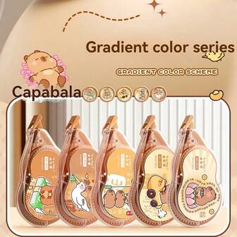 1/3/5 Capybara Correction Tape With Highly Attractive And Large Capacity Correction Tape For Students, PET Film Tape Modification Tape, Essential For Students, [Back To School Season] [Back To School Season]