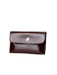 全新时尚女士亮面皮革母女包套装，大容量女士手提包 - 咖啡 - 查看 6