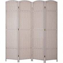 4 Panel Room Divider - Waterproof Wood Frame, Folding Screen Room Divider, Screen Room Divider, Partition Wall Divider - Room Partitions And Dividers - Beige - View 2