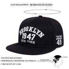 1pc Men's Brooklyn 1947 New York Embroidered Letter Snapback Baseball Cap, Fashionable Street Hip Hop Hat For Outdoor Casual Spring Autumn Travel Vacation - Multicolor - View 3