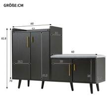 Comò, Credenza, Armadietto Per Scarpe, Ripiani Regolabili, Gambe In Legno Massello, Design Minimalista, Soggiorno, Camera Da Letto, H99cm x L90cm x P35cm