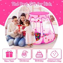 1pc Blue/Pink Hexagon Children'S Tent Game House With Fence Indoor/Outdoor Princess Tent & Ocean Ball Pool, Foldable (No Ball)Tent Baby,Fairy Tale Castle,Girls Boys Game Tent,Baby Toy,Baby Stuff,Baby Needs,Summer Outdoor Toys For Kids Tent,Children's Birthday Gift,Kids Toys