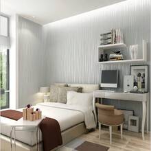 Papel de Parede Listrado, Papel de Parede 3D Moderno Relevo, Papel de Parede com Textura Metalizada Prateada com Glitter, Adequado para Quarto, Adulto, Adolescente, Sala de Estar, Lounge, Corredor, Hall