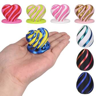 新款复活节便携式旋转心形螺旋球螺旋蛋玩具 3D 打印螺旋螺丝减压金字塔减压玩具通道雕塑减压装饰