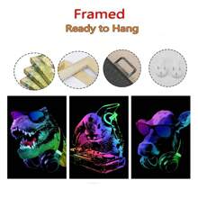 1pc Frameless DJ Monkey Crocodile Giraffe Animal Portrait Posters Vintage Painting Printing Sunglasses Alpaca Canvas Wall Arts Modern Living Room Bedroom Dormitory Study Bar Interior Wall Decoration Home Decoration