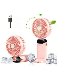2025 New Handheld Small Fan USB Portable Digital Display SilentOffice DeskStudent On Dormitory Charging Outdoor Fan,1PC Portable Handheld Fan, Battery Operated Fan With LED Display, Handheld/Neck/Desk 3 In 1 Personal Small Fan, 90° Foldable Desk Fan With Base, 5 Speed Lash Fan Makeup Fan For Women