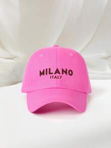 1 件刺绣“MILANO”棒球帽，透气可调节户外高尔夫太阳帽，女士时尚弧形帽檐太阳帽，男士 Y2K 情侣遮阳帽，适合所有季节 - 棒球帽 - 查看 22
