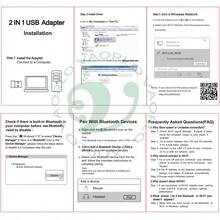 2 IN 1 USB WiFi Bluetooth Adapter 600Mbps 2.4G/5GHz Dual Band Wi-Fi 5 Dongle High-Speed Wireless Network Card Receiver Laptop PC