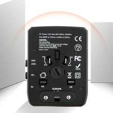 萬國旅行轉換器，3個USB接口和Type-C PD快速充電轉換器，一體全球 AC 充電器插座，全球萬用電源轉換器 - 黑色 - 查看 11