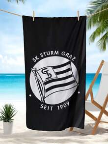 SK Sturm Graz Beach Towel - Ultra-Absorbent, Knit Polyester, Rectangular Beach & Bath Towel With "SK STURM GRAZ SEIT 48.49meter Logo, Ideal For Beach And Bathroom Use, Beach Towel | Modern Design | Absorbent Fabric, Beach TowelTravel Essentials Travel Accessories Beach Essentials - Monivärinen - Näytä 1