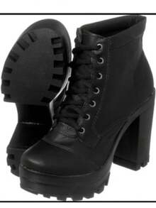 Women's Comfort Ankle Boot Short Shaft Medium Heel - Black - View 6