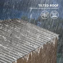 10x12 FT Outdoor Storage Shed,Metal Tool Sheds,Waterproof Outside Storage Shed With Lockable Doors,Storage Building For Backyard Garde Outside Use - Brown - View 4