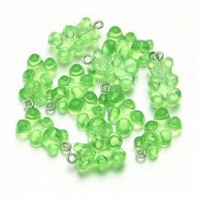 10 piezas de accesorios decorativos de oso de resina de colores múltiples para manualidades DIY