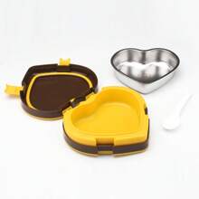 1pc Cartoon Heart-Shaped Plastic Bento Box,School Supplies