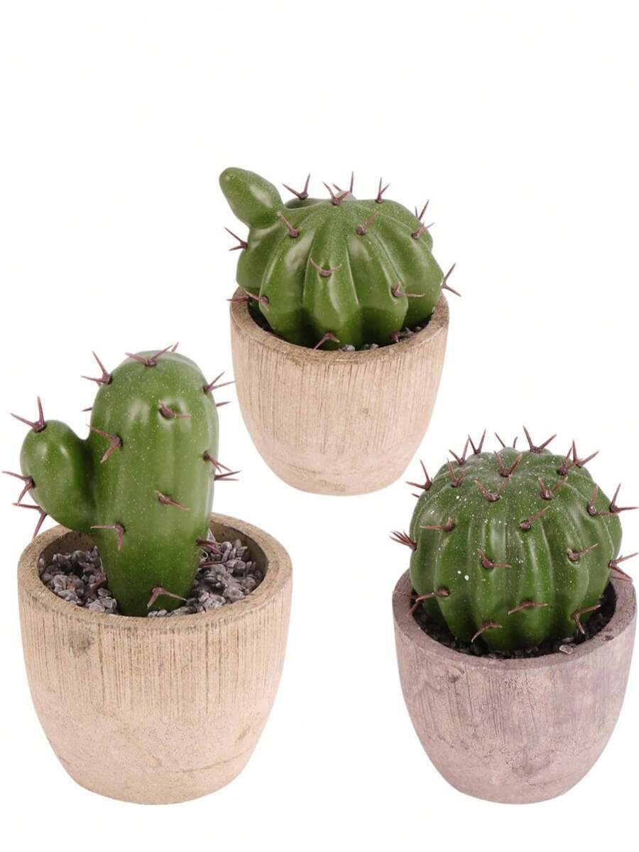 1/3 件 Hemoton 人造仙人掌花环迷你多肉植物仙人掌装饰桌面装饰品微景观装饰，假植物