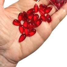 60pcs 8x14mm Red Water Drop Czech Lampwork Glass Beads For DIY Jewelry Making Bracelets Earrings Hairpin Components - Red - View 2