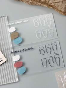 FULL BEAUTY 2 件黑白亚克力美甲调色板指甲油调色板配件混合工具混合盘支架展示化妆调色板美甲工具美甲、美甲用品、美甲工具、美甲工具、返校、指甲、按压指甲的美甲工具