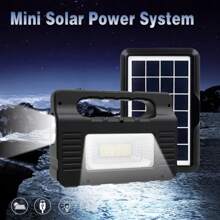 1 pieza Generador solar portátil con batería recargable de 3600mAh, puede conectar el teléfono para reproducir música y proporcionar iluminación, adecuado para uso doméstico, al aire libre, camping y caravanas