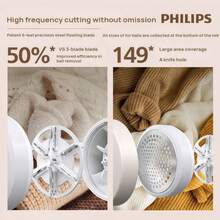 PHILIPS 闪电除毛器，可充电 | 3D 旋转刀片除毛器，适用于毛衣、外套、床上用品，30 天持久电池寿命，白色 - 白色 - 查看 3