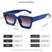 Square Men Women Fashion Thick Rectangle Glasses Shades Designer Style - Blue/Gradient Grey - View 11