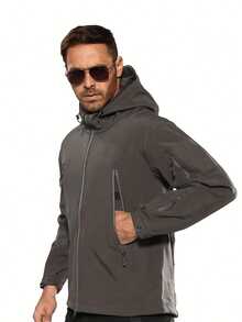 Tactical Softshell Military Jacket, Men's Waterproof And Windproof Jackets, Men's Army Combat Hooded Coats - 灰色 - 查看 4