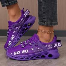 Moda pentru femei, pantofi casual în formă de lamă, respirabili, care absorb șocuri, pantofi de fitness pentru alergare. - Violet - Vizualizare 2