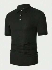 WASSUP OTHER Camisa polo para hombre de negocios, ligera para el verano, camisa de punto casual con cuello vuelto, de manga corta