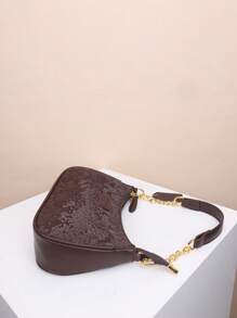 1 pezzo Borsa a spalla in PU monocolore da donna, borsa ascellare per l'ufficio, tracolla regolabile versatile