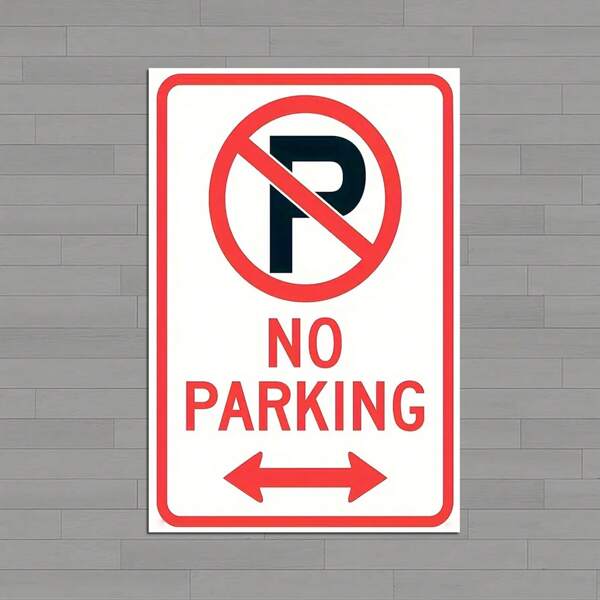 2D Flat 1/4pcs Durable Wooden "No Parking" Sign With Symbol, Easy To Install, Suitable For Outdoor Use, Durable Wooden Outdoor Sign Room Decor Bedroom Decor Home Decor Wall Decor