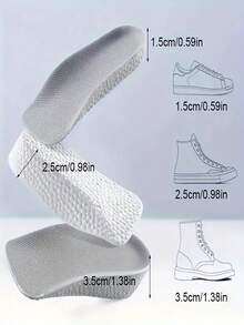 1 Pair Unisex Height Increasing Insoles, Non-Slip, Shock-Absorbing, Full-Length Inserts For Sports, 7/4 Height Increase For Women, Soft & Comfortable Half Pad