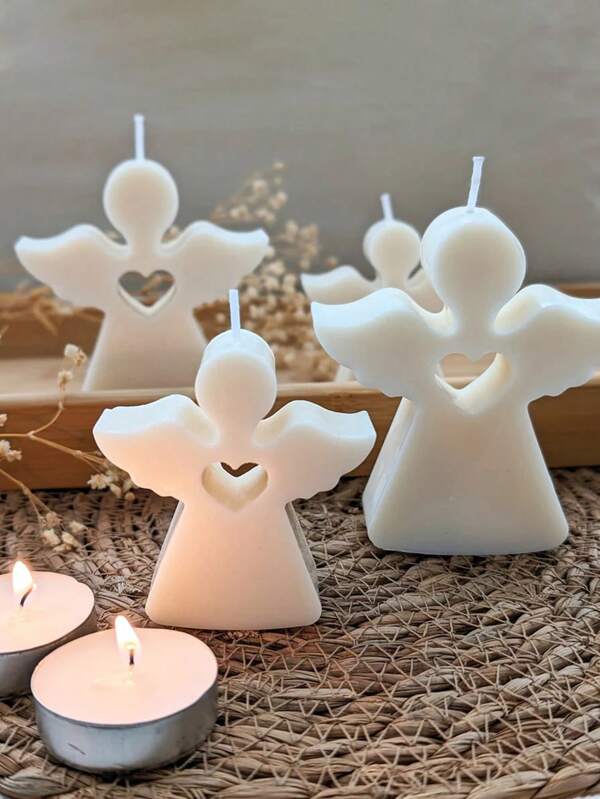 Set de 2 moldes de silicona con forma de ángeles del amor grande y pequeño para hacer velas, jabón artesanal, velas aromáticas, decoración del hogar, ornamentos, moldes de resina epoxi