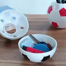 1pc Soccer Shaped Pen Pencil Holder Toothbrush Stand Desktop Organizer Student Git Home Office Decor Storage Tool Supplies Stationery Accessories