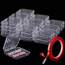 10/5/1pc Clear Nail Storage Box,Press-Type Fake Nail Organizer, Display Case For Acrylic Nails, Jewelry & Cosmetics,Compact Plastic Desktop Container For Salon & Home, DIY Beads & Nail Art Tools,Great For Christmas Gifts,Portable Box Wear Nail Packaging Box For Nail Art Jewelry Lovers Can Be Reused In Multiple Scenarios