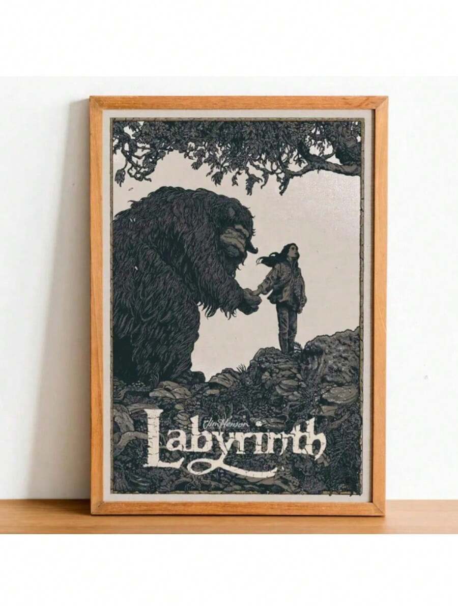 1PC Labyrinth 1986 Movie Poster, Vintage Movie Poster Art, Popular Movie Canvas Print Pictures For Home Or Office Frameless Modern Decorative Wall Art Gifts Birthday Graduation Canvas Painting Poster Wall Art Picture Cinema Room Home Bedroom Decoration - Multicolor - View 1