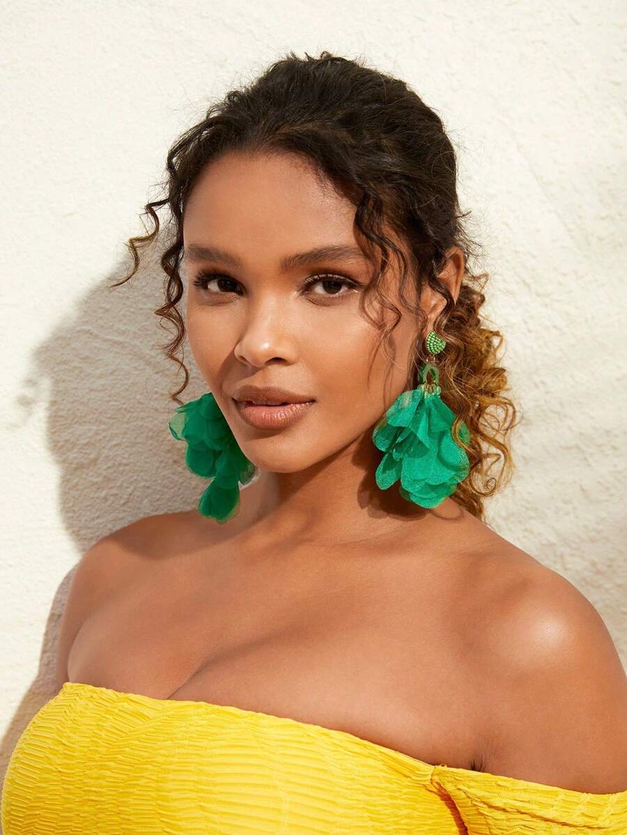 Pendientes hechos a mano con cuentas, pendientes con borlas florales exagerados para mujeres, pendientes vintage de declaración, joyería de alta gama para fiestas y citas, diseño INS único